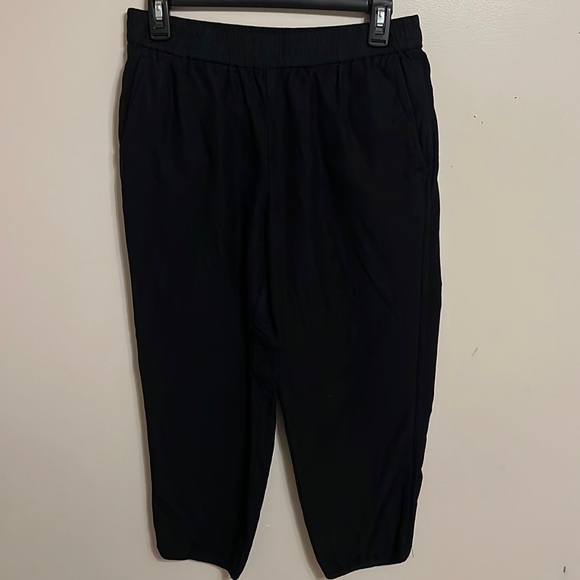 Madewell Linen Blend Black Crop Pull On Elastic Pants Style # M9227 Size Small - Picture 3 of 13